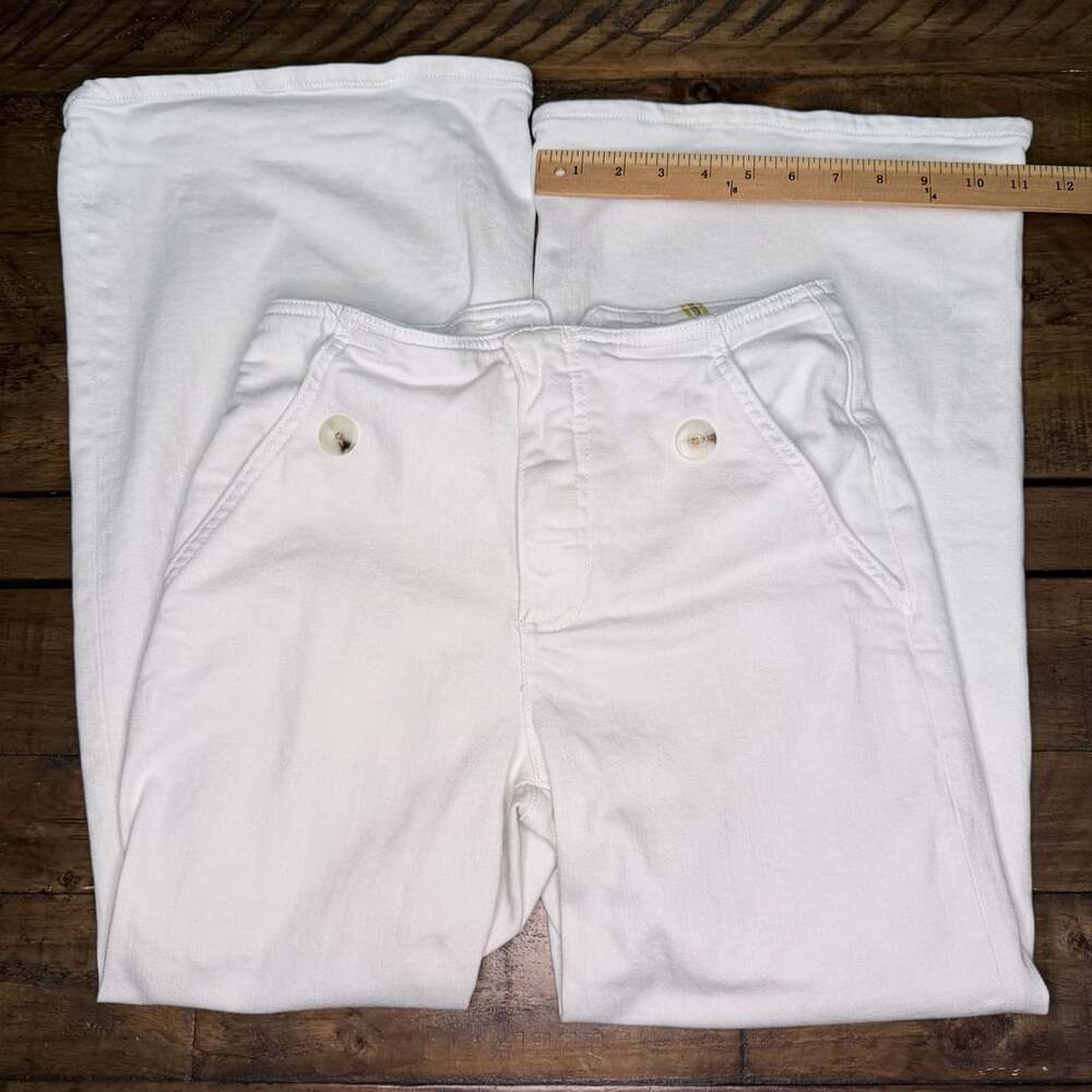 Maeve by Anthropologie Sailor Pants Size 25 White Denim Wide Leg